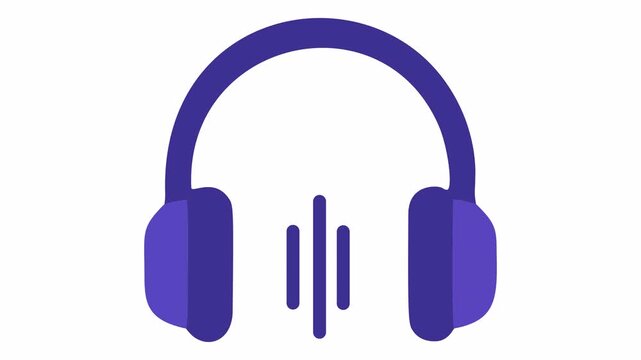 Purple Headphones with Sound Wave Icon Vector Illustration for Music Listening, Audio Waveform, Podcast, and DJ Performance