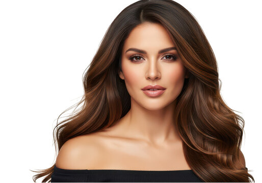 Beautiful woman with off-shoulder top smiling