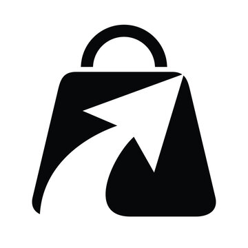 Shopping bag with arrow up icon for business growth