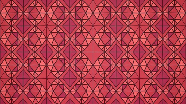 Symmetrical red triangles forming layered geometric tessellation pattern