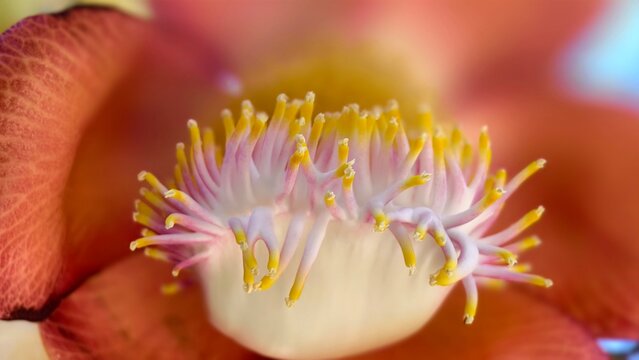 Macro flower stamens and stigma detail