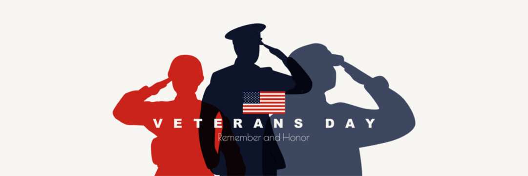Veterans Day banner. Modern design.