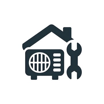 Air conditioning repair icon for home