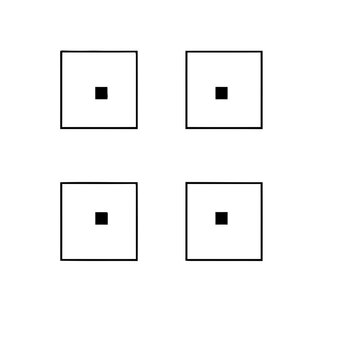 Four Squares with Center Dots