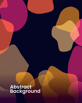 Abstract background with colorful organic liquid shapes in warm tones layered over a dark blue backdrop space.