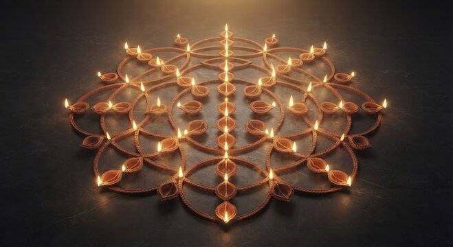 Abstract Flame Geometry &ndash; Modern Diwali Design Background