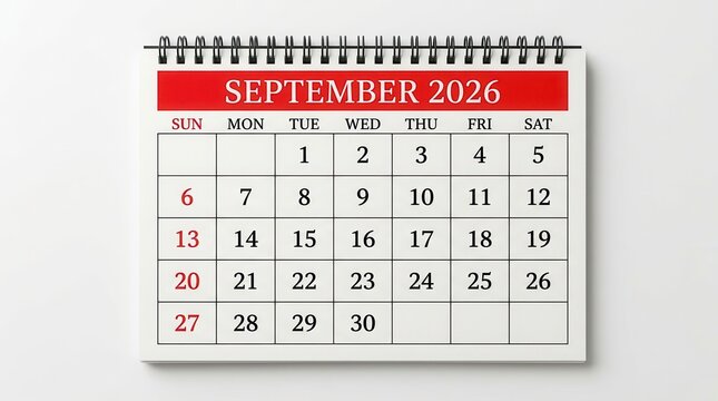 September 2026 monthly calendar page for the autumn season.