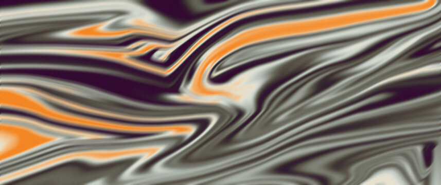 Dynamic Swirling Liquid Marble Pattern in Vibrant Orange, Purple, Grey, and White Tones