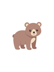 Fototapeta premium Cute Cartoon Bear Illustration for Autumn Product Mockup Design