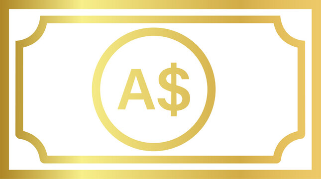 Golden Australian Dollar Currency