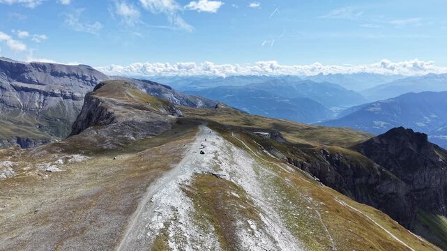 Drohnenflug &uuml;ber den Cassons in Flims/Laax in Graub&uuml;nden in der Schweiz
