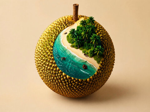 Tropical Paradise Hidden Inside a Breadfruit Fruit