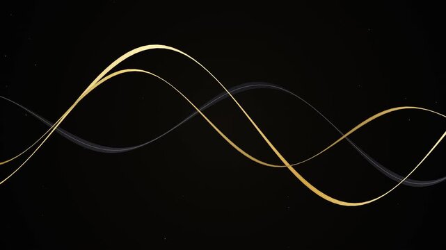 Cinematic 4K Motion Tracking Shot of Colorful Light Waves Over Black Background With Dynamic Camera Movement For Stock Video Footage