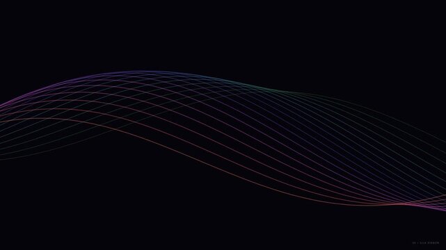 Cinematic 4K Motion Tracking Waveforms In Dark Background With Colorful Lines For Technology Stock Video Footage
