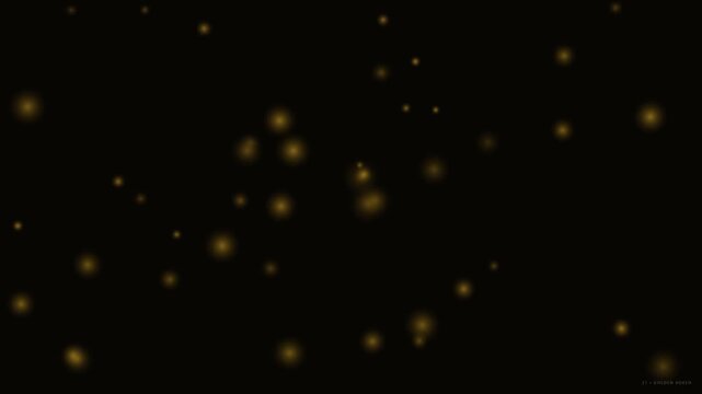 Golden Bokeh Lights Slow Motion Panning In Night Sky With Cinematic 4K Footage For Visual Effects