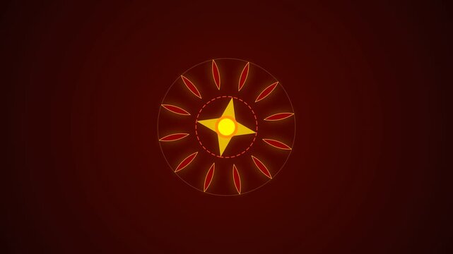 Abstract geometric mandala design with star pattern on dark background