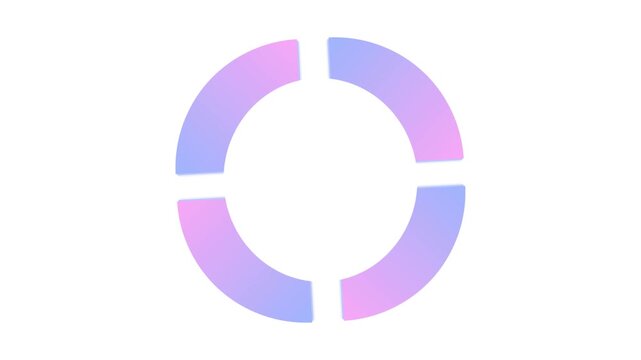 Quarter circle arch digital effect animation video on a white background
