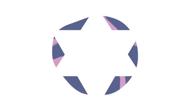 Shapes with sketched pattern animation video on a white background