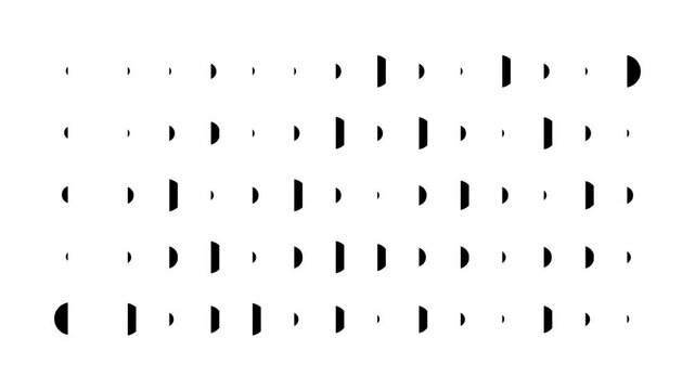 Simple 2D geometric black pattern animation video on a white background