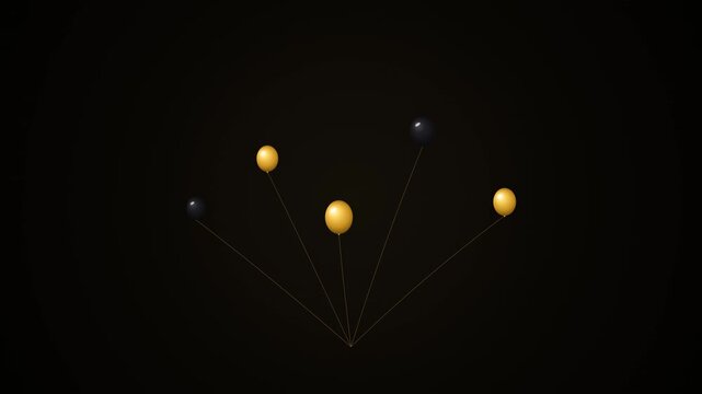 Balloon Motion Tracking Shot In Dark Background With Cinematic Lighting For Stock Video