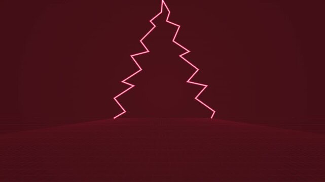 Neon Lightning Bolt Animation In Digital Grid Environment With Futuristic Atmosphere And Slow Motion Camera Movement