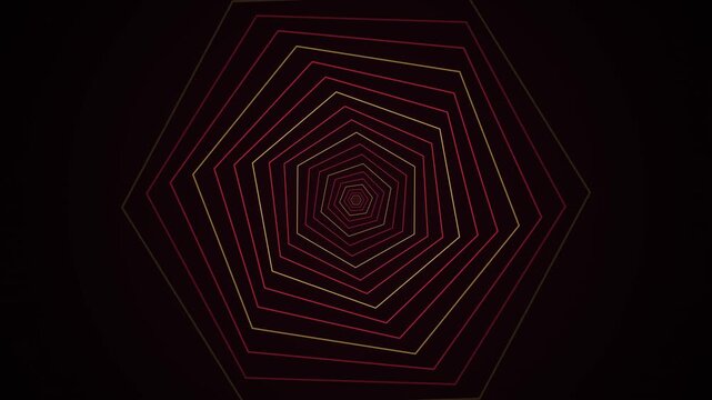 Cinematic 4K Motion Tracking Shot Of Neon Geometric Tunnel With Dynamic Camera Movement And Low Light Atmosphere For Visual Effects