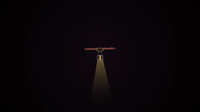 Aerial Drone View of Satellite Dish Antenna Tracking Shot in Night Sky with Low Light and Technical Cinematic Style for Stock Video