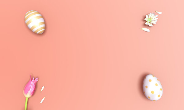 easter eggs and flowers
