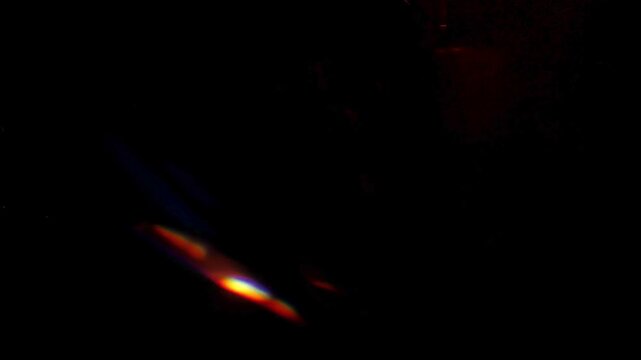 Abstract Light Leaks With Blue And Orange Flare In Dark Night Background For Cinematic Effects