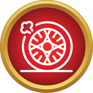 Car wheel spinning creating smoke, representing speed, burnout, or drift