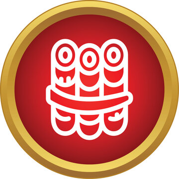 Dynamite sticks tied together for demolition and hazard with a red background