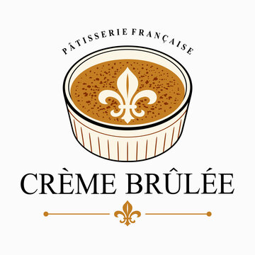 Creme brulee logo vector illustration emblem