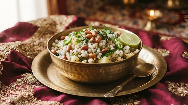 Sabudana Khichdi Sabudana khichri tapioca pearls cassava root sago Khichdi Mahashivratri Shivratri, Navratri Ram Navami festival fasting food sabudana