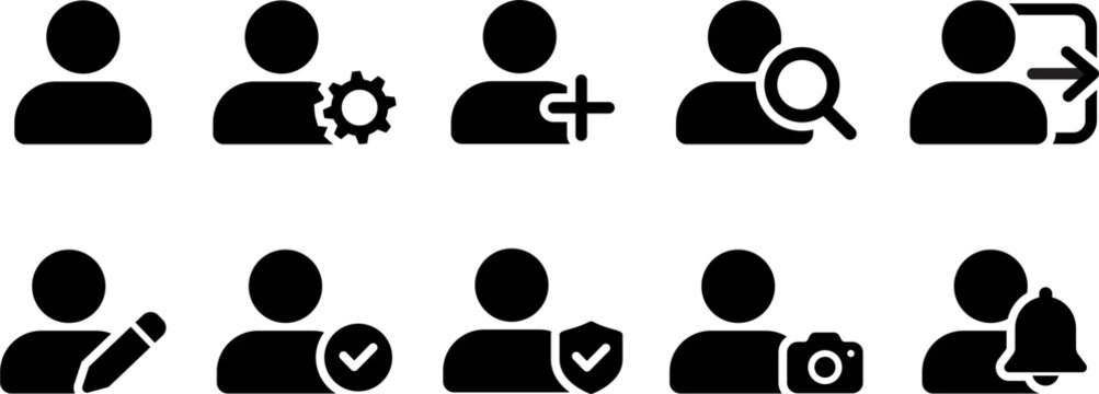 User Profile Icon Set for Mobile App and Web Interface Design