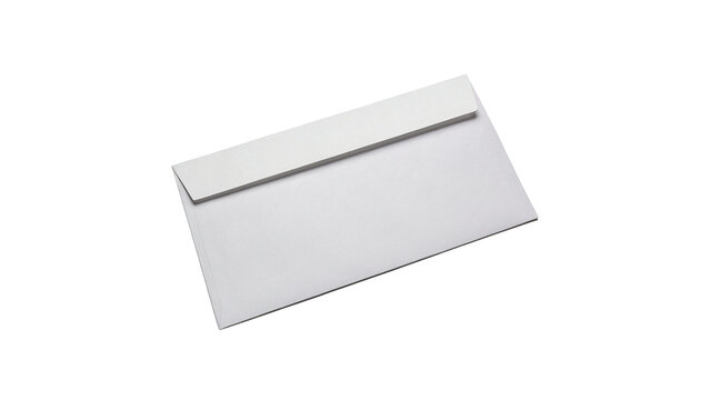 Blank white rectangular paper paper envelope template isolated on transparent background