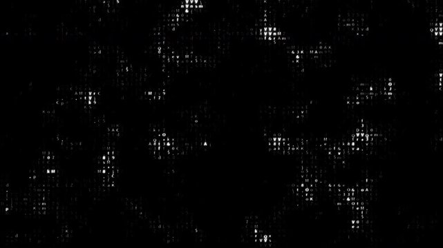 Digital Text Data Glitch Background Animation