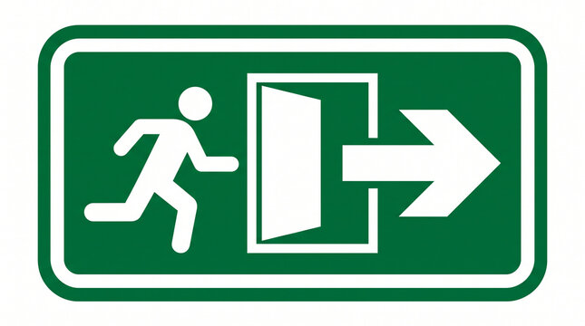 emergency exit sign on a white background
