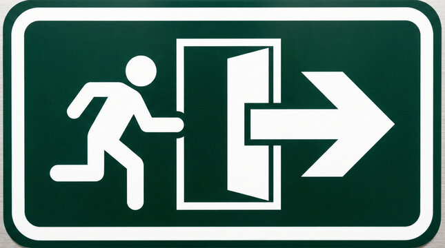 emergency exit sign on a white background
