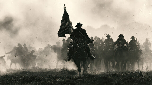 picture from the civil war era --ar 16:9 --v 8.2 Job ID: f7eea01a-ef16-4779-9b1d-fa3d31f4f6ca