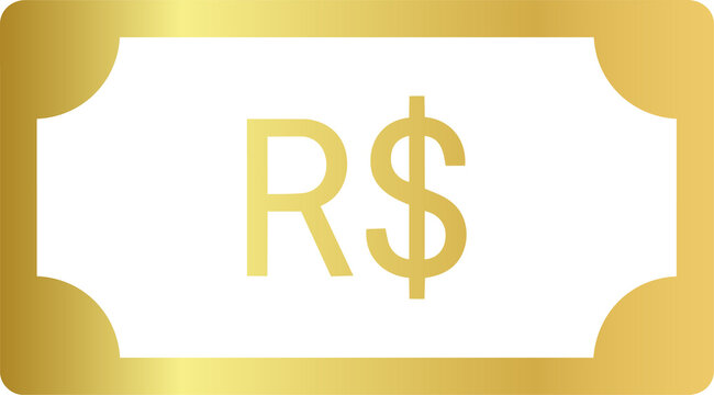Golden Brazilian Real Currency