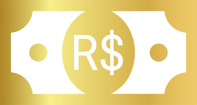 Golden Brazilian Real Currency