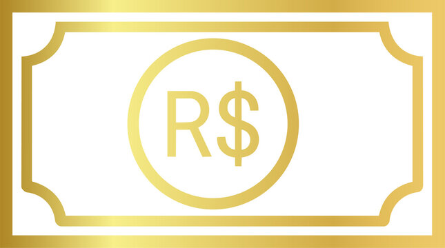 Golden Brazilian Real Currency