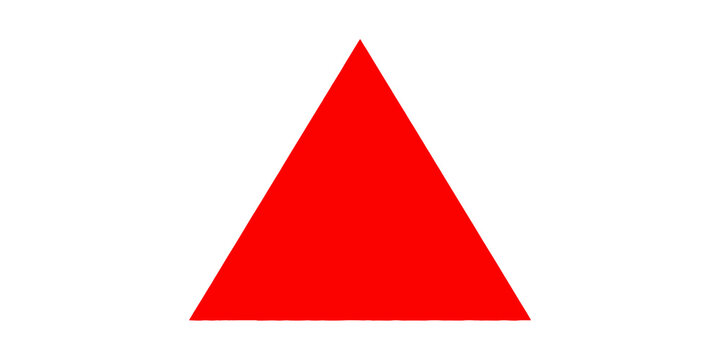 Solid red triangle shape, versatile geometric element for graphic design and conceptual representations.
