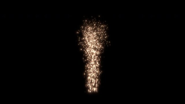 Golden Firework Spark Fountain Animation with Alpha Channel