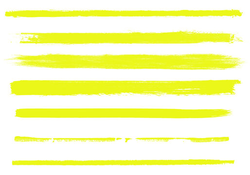 Grunge Streifen mit gelber Farbe gemalt mit einem Pinsel