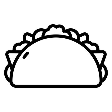 Taco mexican food outline icon