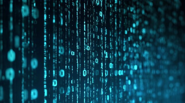 Abstract Digital Background Consisting of Binary Code Streams Representing Cyber Data Processing.