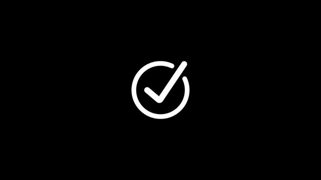 Animated Checkmark Outline Icon Verified 4K