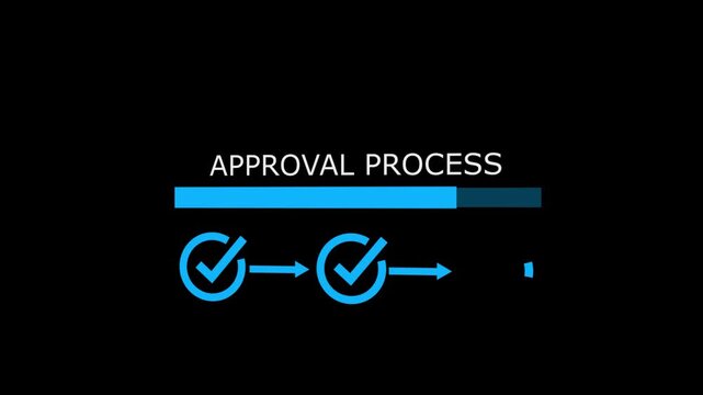 Abstract 3 Step Approval Process Infographic