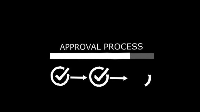 Abstract 3 Step Approval Process Infographic